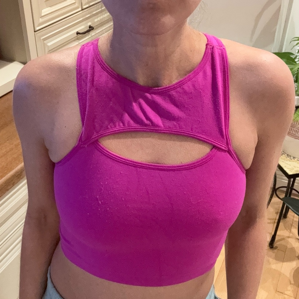 Magenta Sleeveless Crop Top